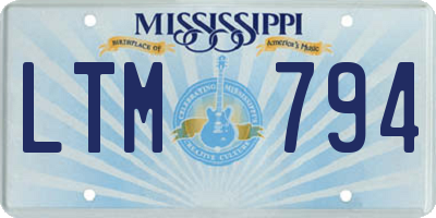 MS license plate LTM794
