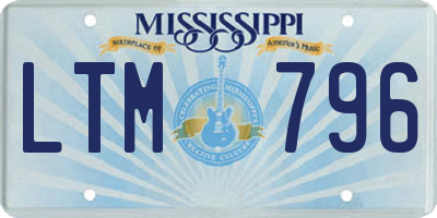MS license plate LTM796