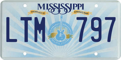 MS license plate LTM797