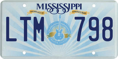 MS license plate LTM798
