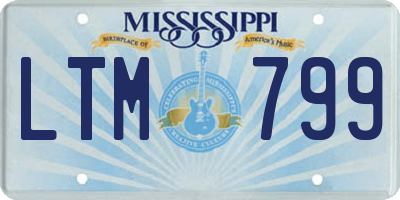 MS license plate LTM799