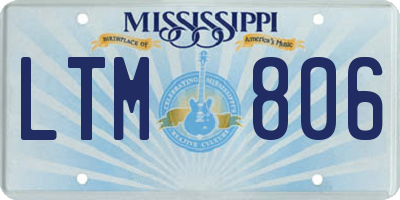 MS license plate LTM806