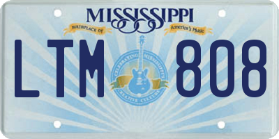 MS license plate LTM808