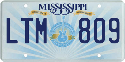MS license plate LTM809