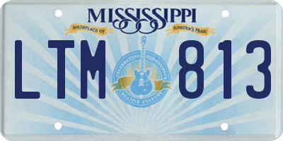 MS license plate LTM813