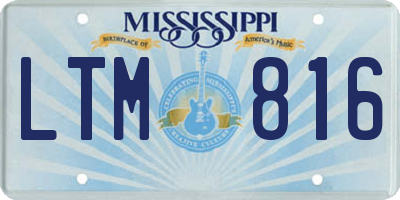 MS license plate LTM816