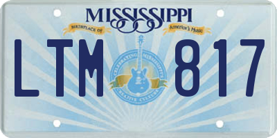 MS license plate LTM817