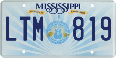 MS license plate LTM819