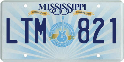 MS license plate LTM821