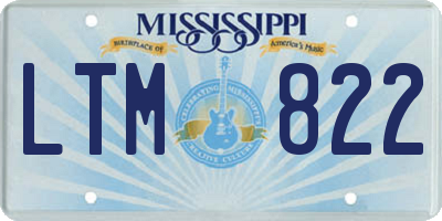 MS license plate LTM822
