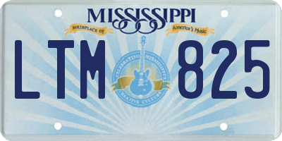 MS license plate LTM825