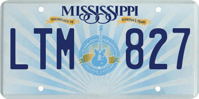MS license plate LTM827