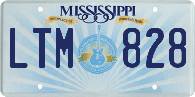 MS license plate LTM828