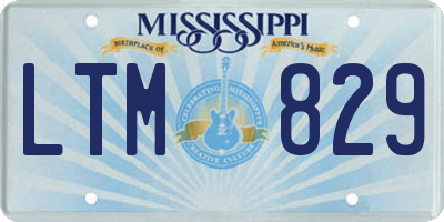 MS license plate LTM829
