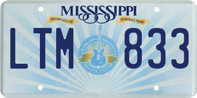 MS license plate LTM833