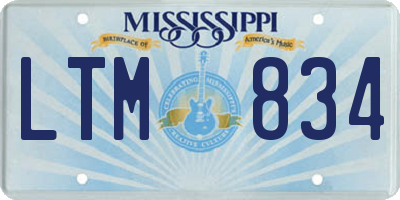 MS license plate LTM834