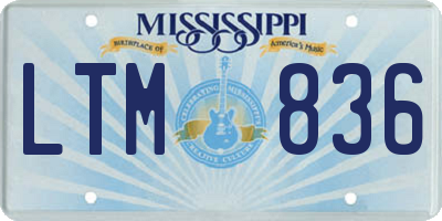 MS license plate LTM836