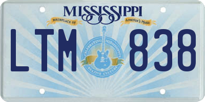 MS license plate LTM838