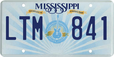MS license plate LTM841