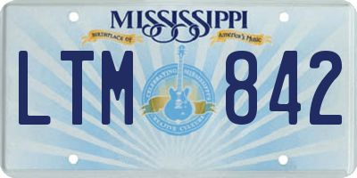 MS license plate LTM842