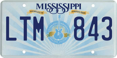 MS license plate LTM843