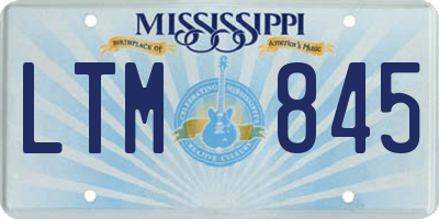 MS license plate LTM845