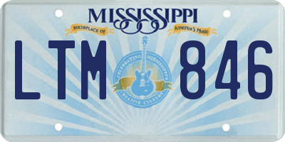MS license plate LTM846