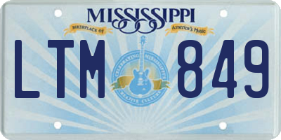 MS license plate LTM849
