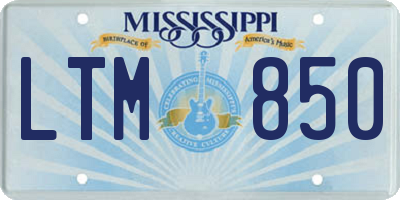 MS license plate LTM850