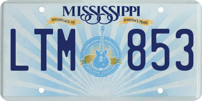 MS license plate LTM853