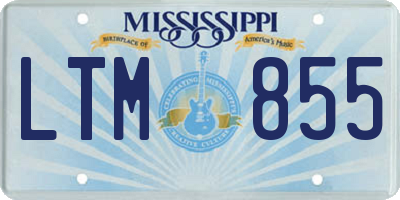 MS license plate LTM855