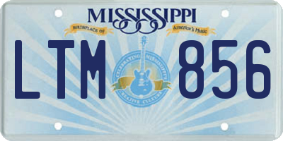 MS license plate LTM856