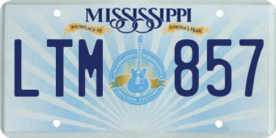 MS license plate LTM857