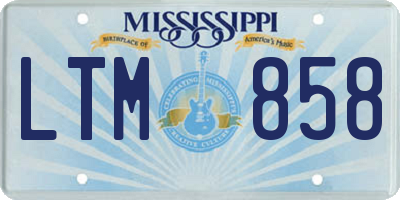 MS license plate LTM858