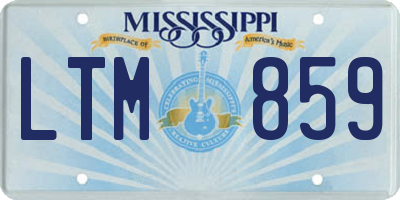 MS license plate LTM859