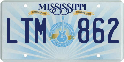 MS license plate LTM862