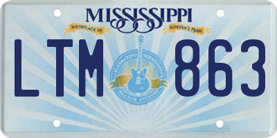 MS license plate LTM863
