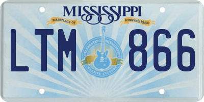 MS license plate LTM866