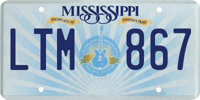 MS license plate LTM867