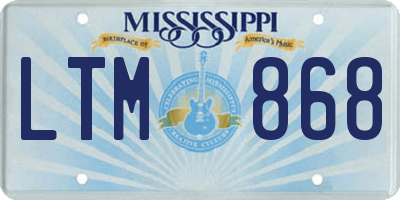 MS license plate LTM868