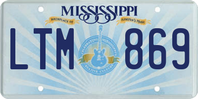 MS license plate LTM869