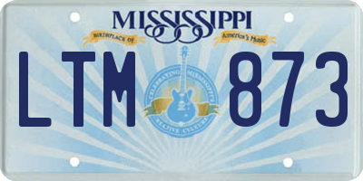 MS license plate LTM873
