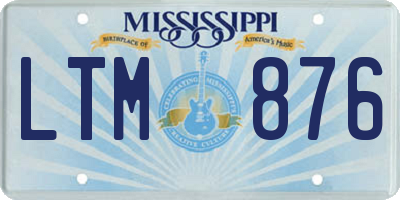MS license plate LTM876