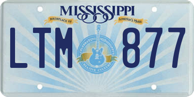 MS license plate LTM877