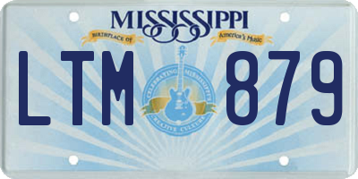 MS license plate LTM879