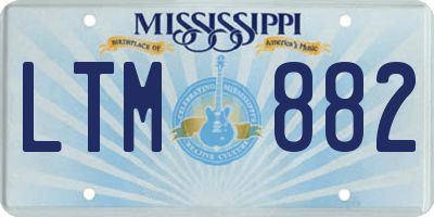MS license plate LTM882