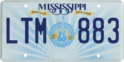 MS license plate LTM883