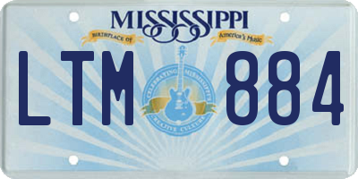 MS license plate LTM884