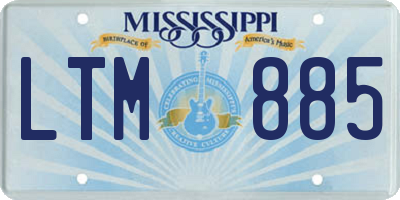 MS license plate LTM885