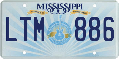 MS license plate LTM886